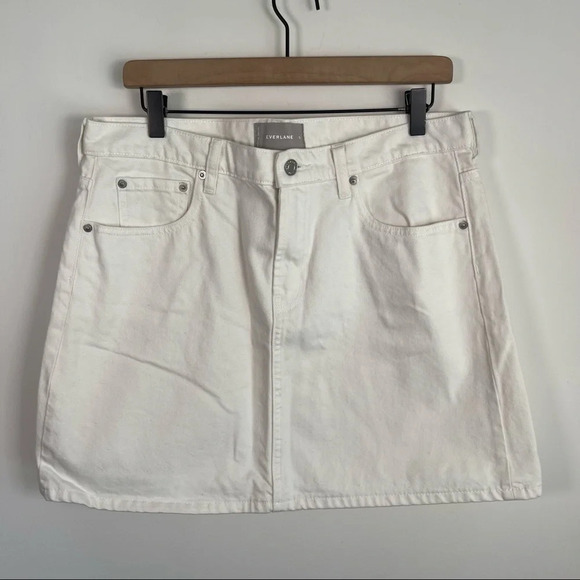 Everlane white denim mini skirt size 32 - Picture 1 of 5